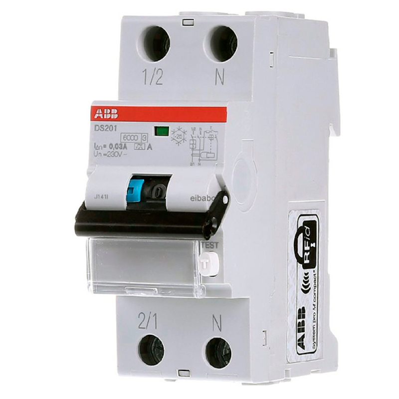 Автоматический выключатель дифференциального тока 1P 40А 30mA 230В (АВДТ) DS201 C40 AC30 ABB 