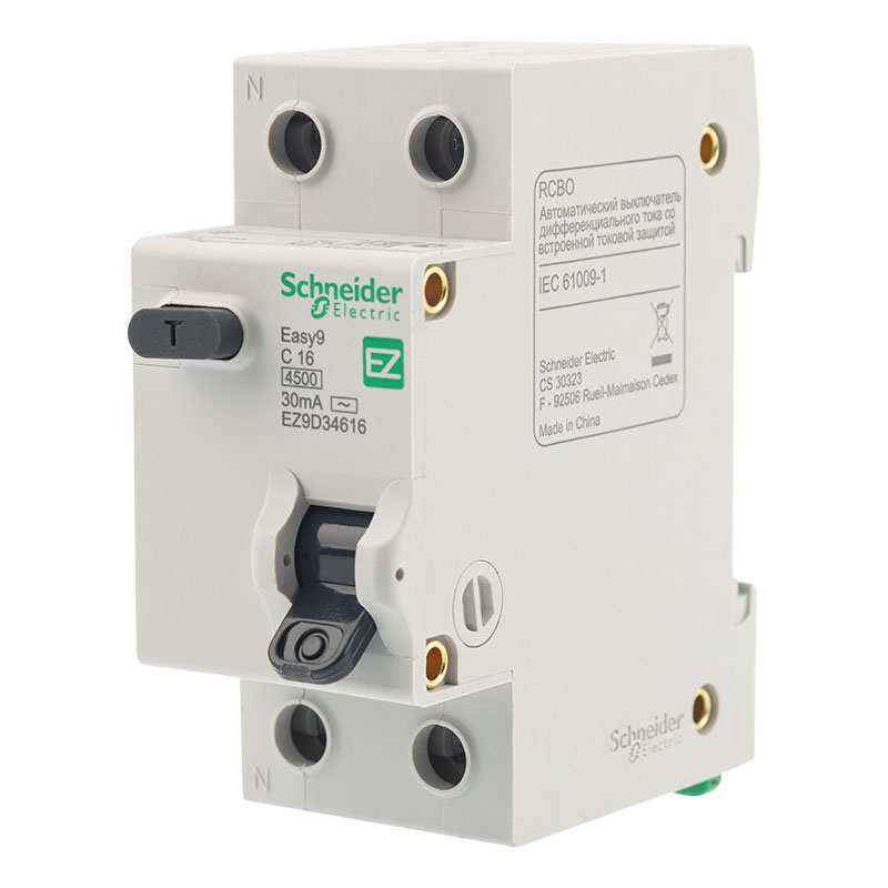 Автоматический выключатель дифференциального тока 2Р 16А 30мА 4,5кА (C) Easy9 Schneider Electric 