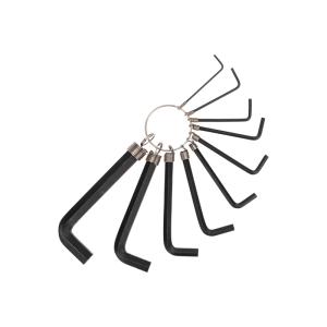 Набор ключей имбусовых HEX KRANZ 1,5-10 мм, CrV, 10 шт., оксидированные, на кольце 
